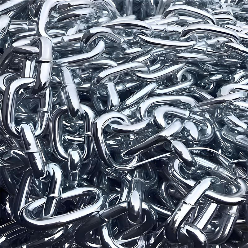 Hot-dip galvanized chain in stock wholesale, anti-theft guardrail 3mm - 20mm g30 galvanized chain, stainless steel manufacturer details Picture