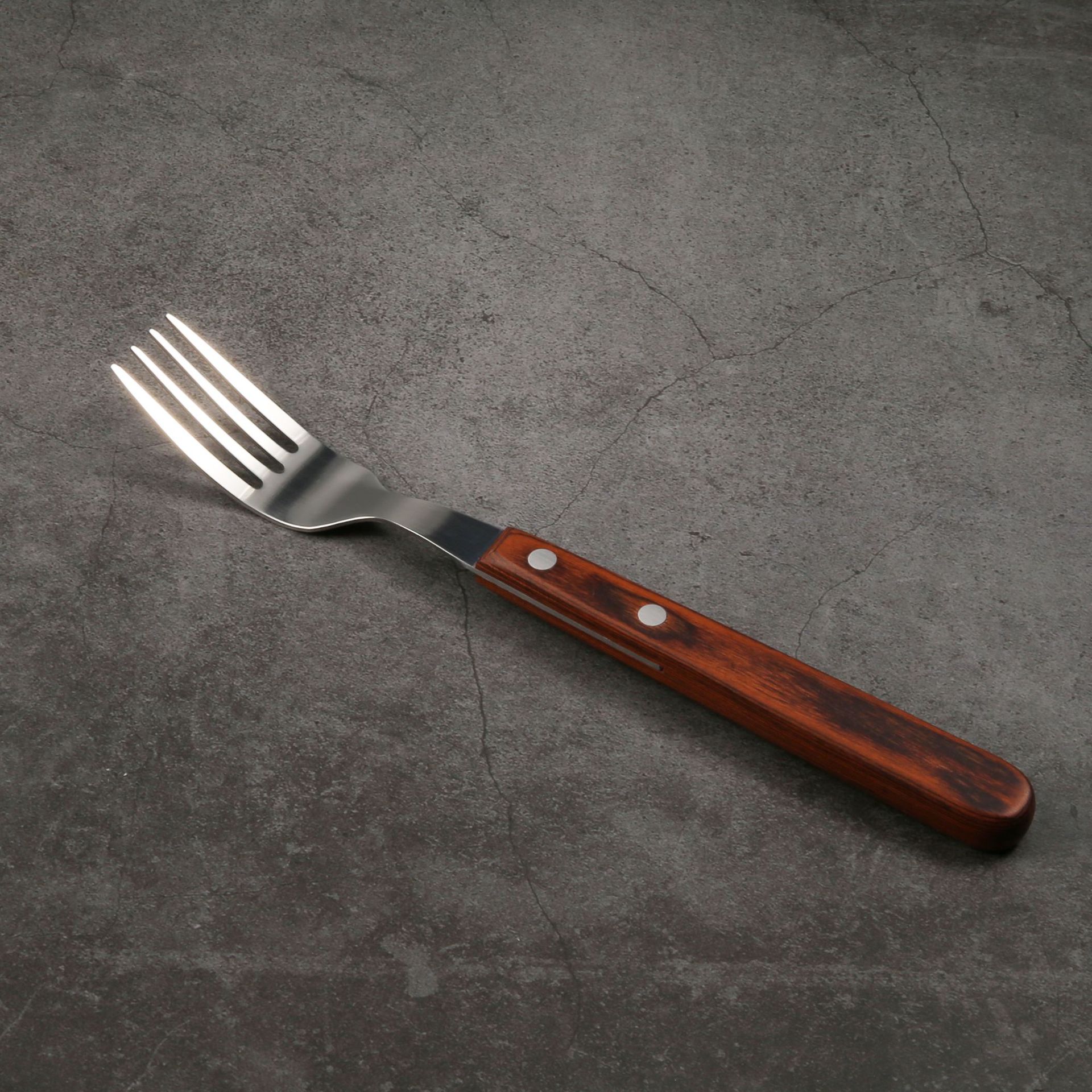 304 stainless steel knife and fork, Brazilian brown color, wooden handle steak knife, rosewood Western cuisine knife, thickened steak knife, cross-border details Picture