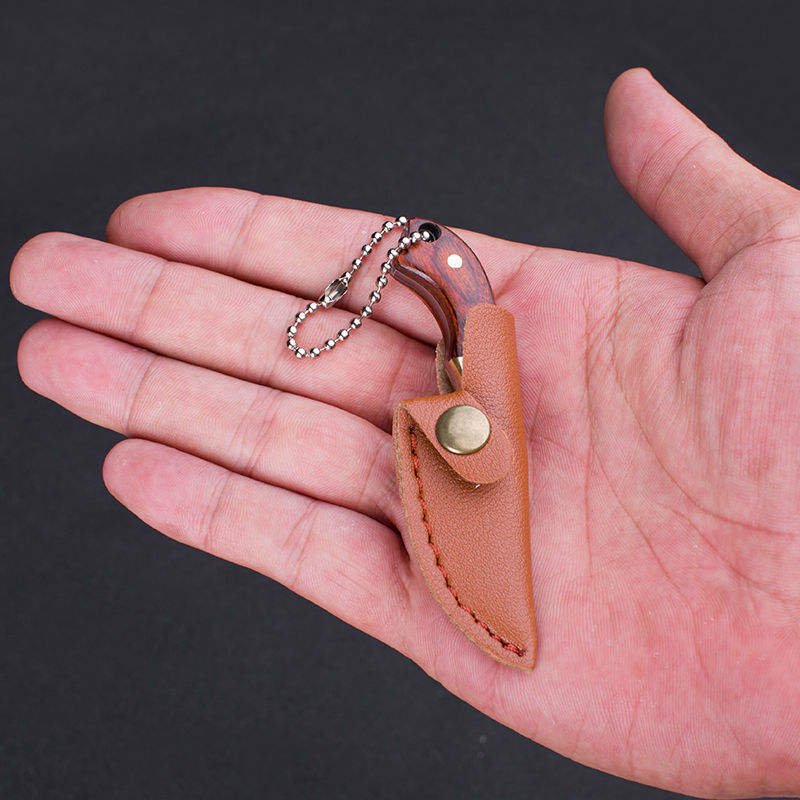 The new brass mini knife, the small push knife, and the small straight knife made of colored wood are sharp and portable. It's a perfect tool for opening boxes and packages details Picture