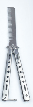 Round-handled uncut butterfly practice knife, American butterfly knife comb, CSgo outdoor training knife, folding training comb undefined
