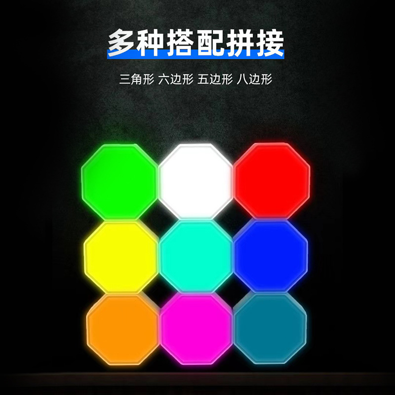 Hexagonal honeycomb light, background wall decorative light, ambient light, wall lamp, touch light, single-control sensor, home decoration night light Item Picture
