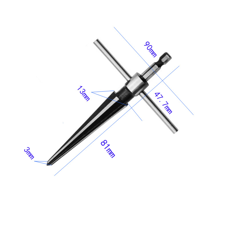 Hand-held conical reamers, conical reamers for woodworking machines, T-shaped reamers, hole openers, chamfering and reaming countersunk cutting tools details Picture