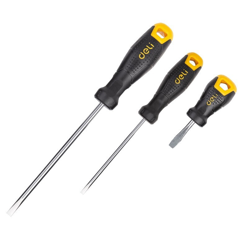 deli plastic-handled flat-head screwdrivers, anti-slip screwdrivers, screwdrivers, screwdrivers wholesale Specification drawing