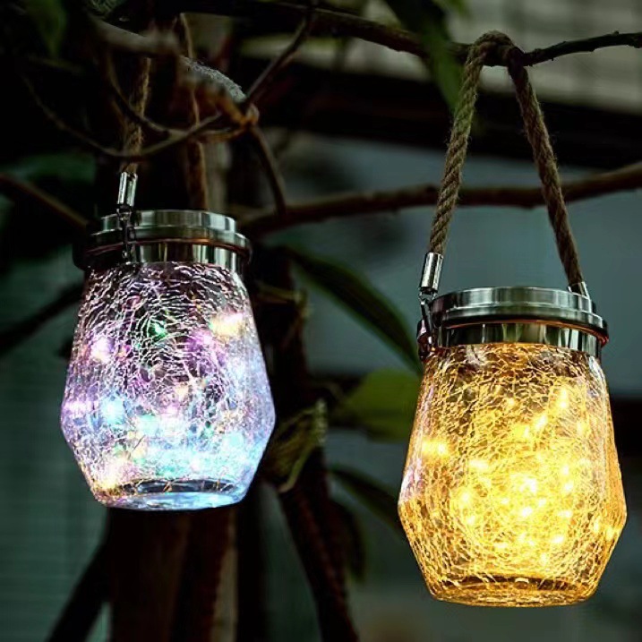 Solar crack lights, outdoor courtyard garden corridor decorative lights, night lights, star lights, glass home decorative lights Specification drawing