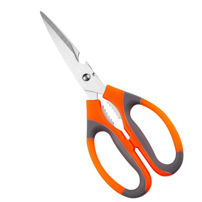 Stainless steel household chicken scissors, kitchen scissors, anti-slip handle, sharp, multi-functional bottle opening, walnut picking, barbecue scissors Item Picture