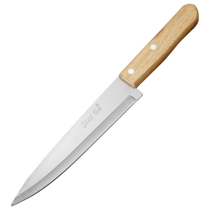 Xingbao factory wholesale beech wood 4-5-6- 7-inch chef knife, kitchen knife in stock, foreign trade color card meat cutting knife Item Picture