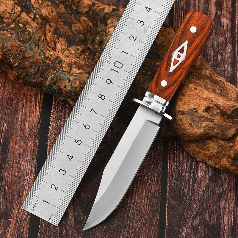 2025 New model knife, high-hardness steel outdoor knife, camping stainless steel multi-purpose modern and simple knife, solid wood wholesale full figure