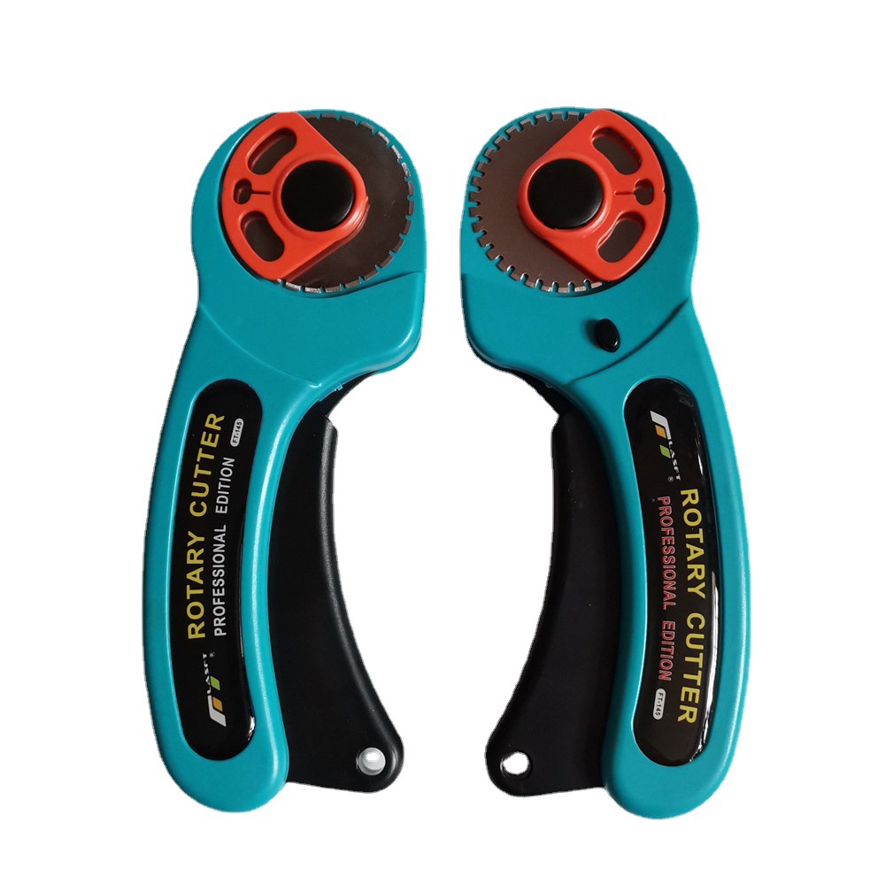 Upgraded 45mm safety lock carpet knife rubber band cutting round knife FT-145 Roller knife left and right hand roller Item Picture