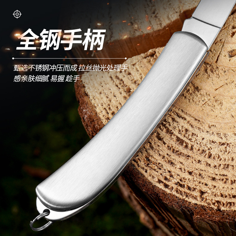 All-steel folding knife, folding knife without lock, small stainless steel portable mini knife, keychain fruit knife, cross-border Specification drawing