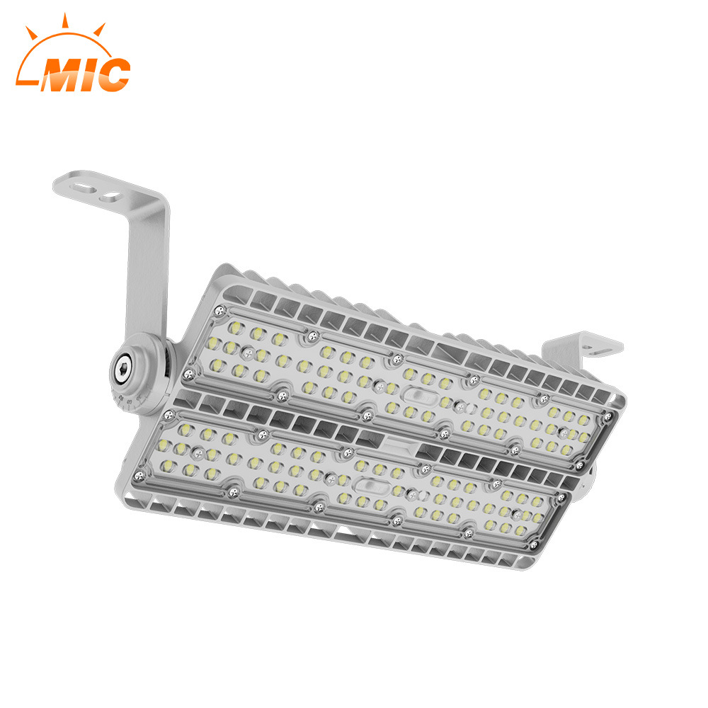 Two modules of 100W U-shaped or L-shaped bracket LED tunnel floodlights full figure