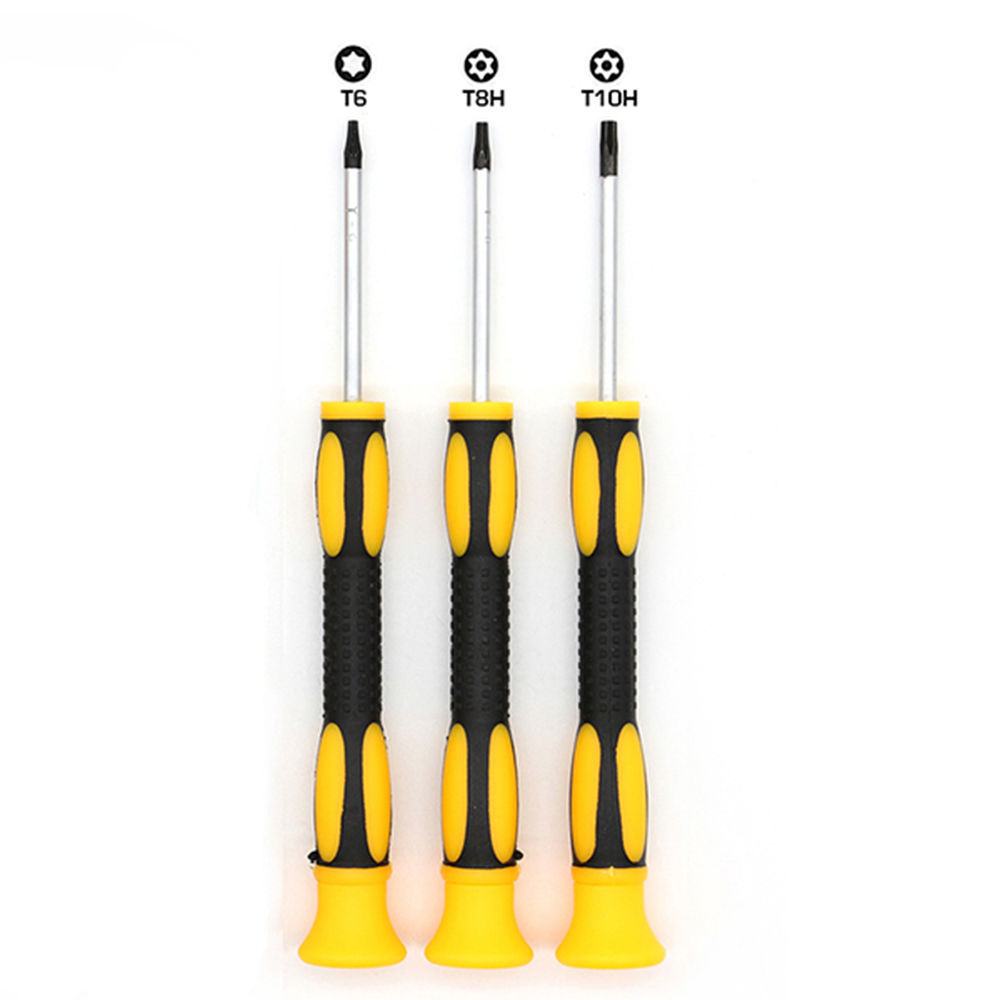 T8 screwdriver with holes, T6 screwdriver, xbox360 disassembly screwdriver, T10 screwdriver with holes and star-shaped screwdriver full figure