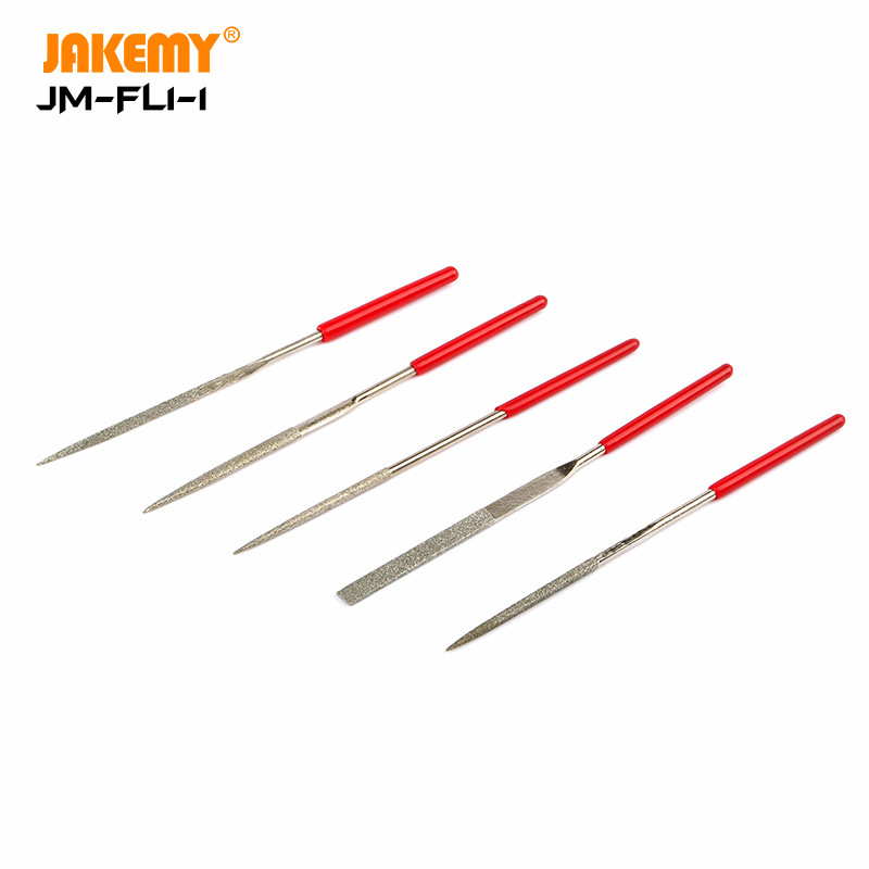 JM-FL1-1 Metal file five-piece set, flat triangular file, household diamond semi-circular file, square file Specification drawing