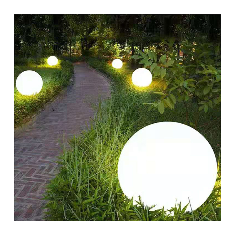 Outdoor waterproof PE round ball light, shopping mall decoration LED seven-color moon light, lawn light, Internet celebrity emoji shaped light Specification drawing