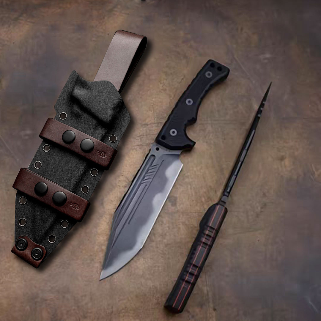 Miller Brothers Outdoor Straight knife, high-hardness one-piece camping survival knife, sharp stainless steel portable self-defense tactical knife Application Scenario