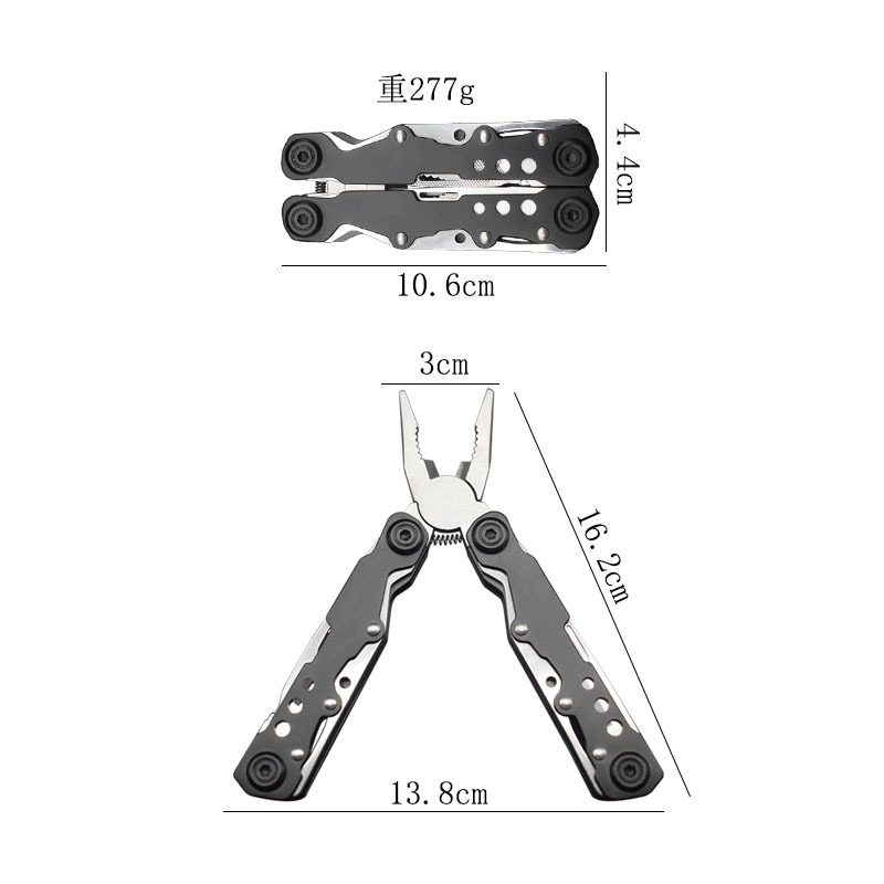 Wholesale in stock of multi-functional pliers with screwdrivers, folding tail locks, outdoor survival multi-purpose tool pliers, portable combination pliers details Picture