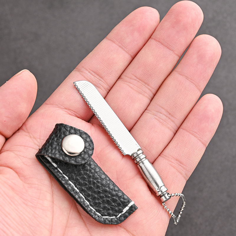 Stainless steel keychain, small kitchen knife, mini knife, gift knife, express delivery knife, portable knife, key knife, non-folding knife hanger undefined