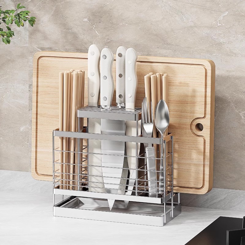 304 stainless steel knife rack, household kitchen knife rack, knife holder box, knife storage rack, storage rack K-168 full figure