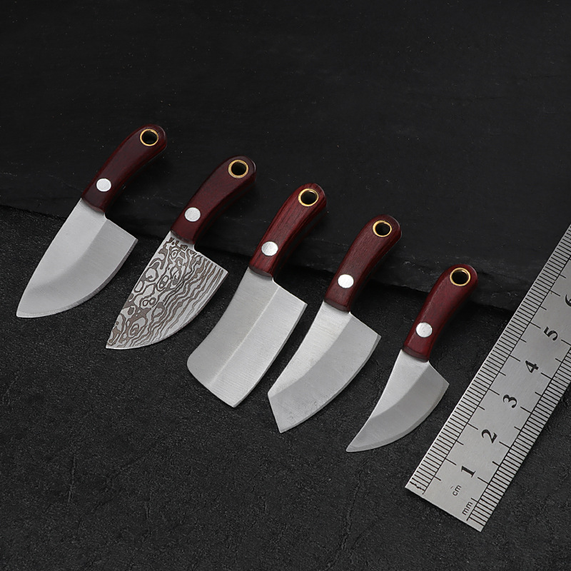 Stainless steel knife, mini kitchen knife, symbolizing wealth knife, Courier opening knife, pocket-sized fruit hanging knife, key chain knife Application Scenario