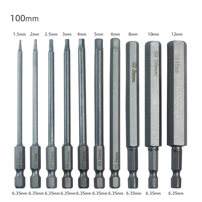 Carefully selected 10-piece set of 100mm/50mm length hexagon socket socket, S2 magnetic socket socket undefined