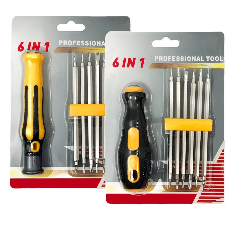 6-in-1 strong magnetic YU type plum blossom triangular special-shaped multi-functional household disassembly screwdriver 12-in-1 screwdriver set Item Picture