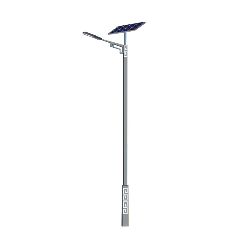 The manufacturer wholesals square street lamp poles for municipal engineering, single-arm 8-meter and 12-meter corrugated led retro solar street lamps Item Picture