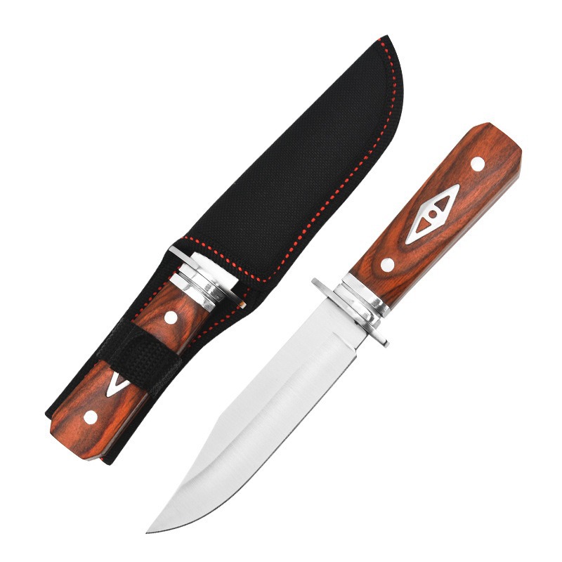 2025 New model knife, high-hardness steel outdoor knife, camping stainless steel multi-purpose modern and simple knife, solid wood wholesale Item Picture