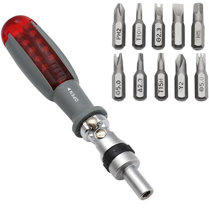 Supply 10-in-1 ratchet screwdriver sets, multi-functional household repair manual screwdriver accessories, and screwdriver tool sets full figure