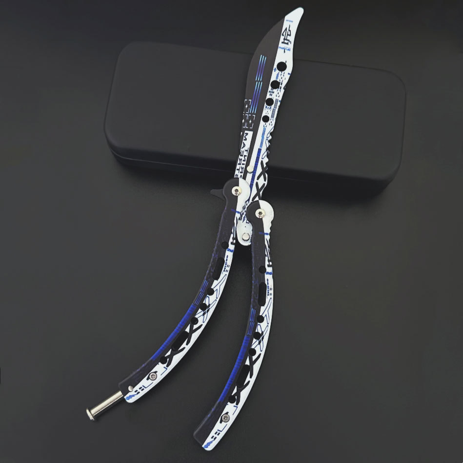 Wholesale of uncut butterfly knife, cold edge stainless steel swing training folding knife, outdoor multi-functional practice tools undefined