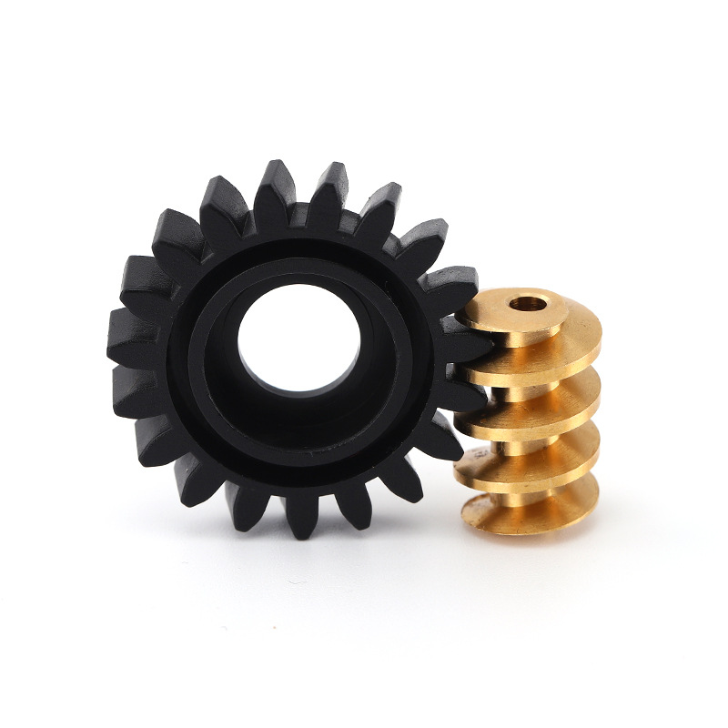 CNC lathes with through-spindle machines process non-standard precision small-module single and double-head copper worm motors, gears, worm wheels and worm gears details Picture