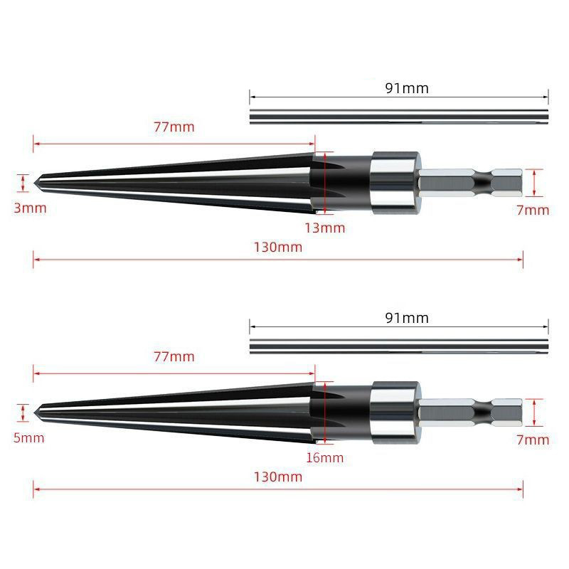 Cross-border hand reamers, stainless steel woodworking type machine conical reamers, T-shaped hole reamers 3-13mm in stock undefined