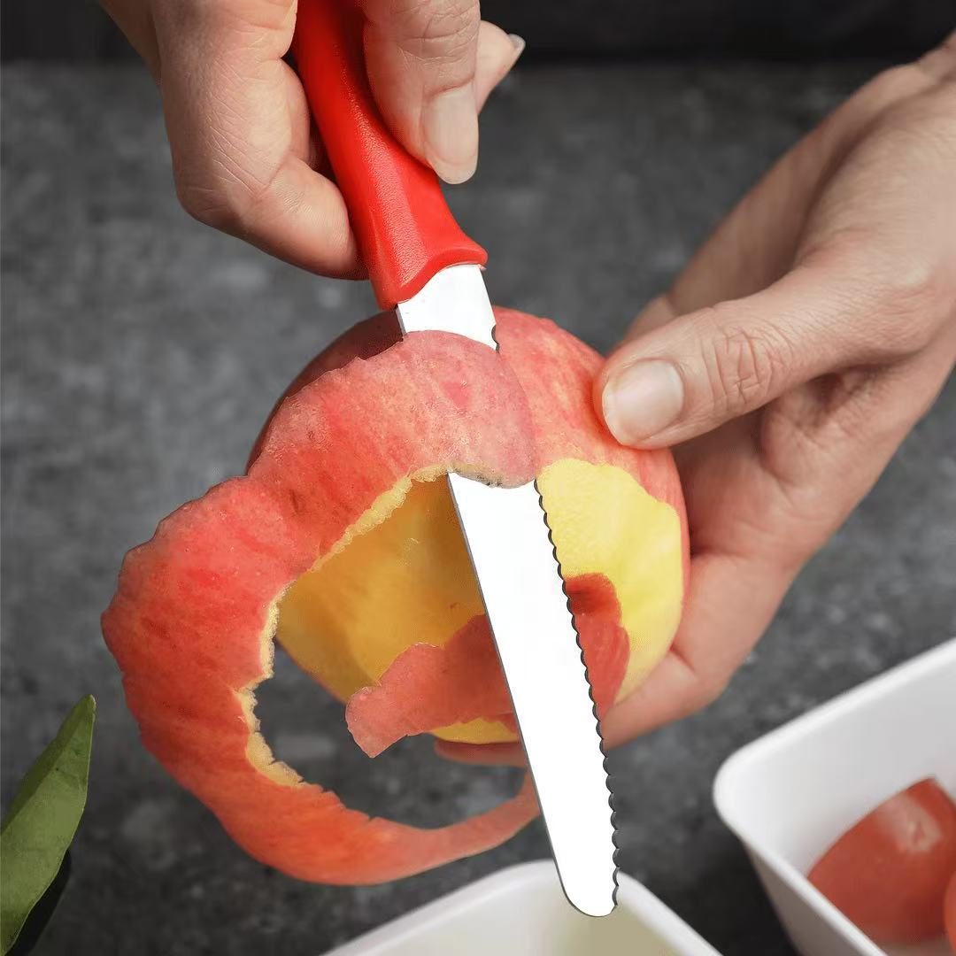 Household steak knives with protective covers, stainless steel steak knives, slicing fruit knives, bread knives are in stock for wholesale details Picture