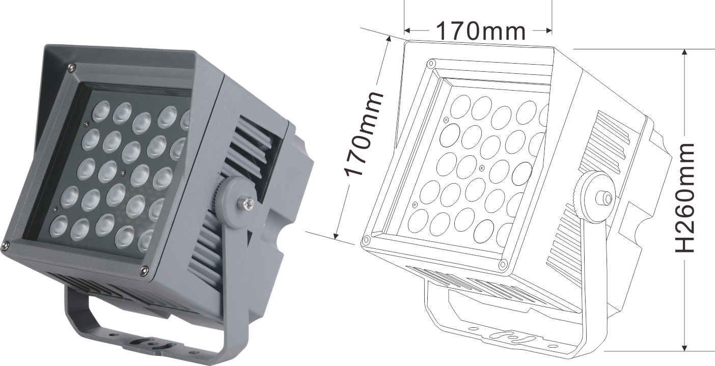 The 48W square floodlight with a focused strip edge cap for tree illumination and garden spotlights illuminate outdoor landscape lawns Item Picture