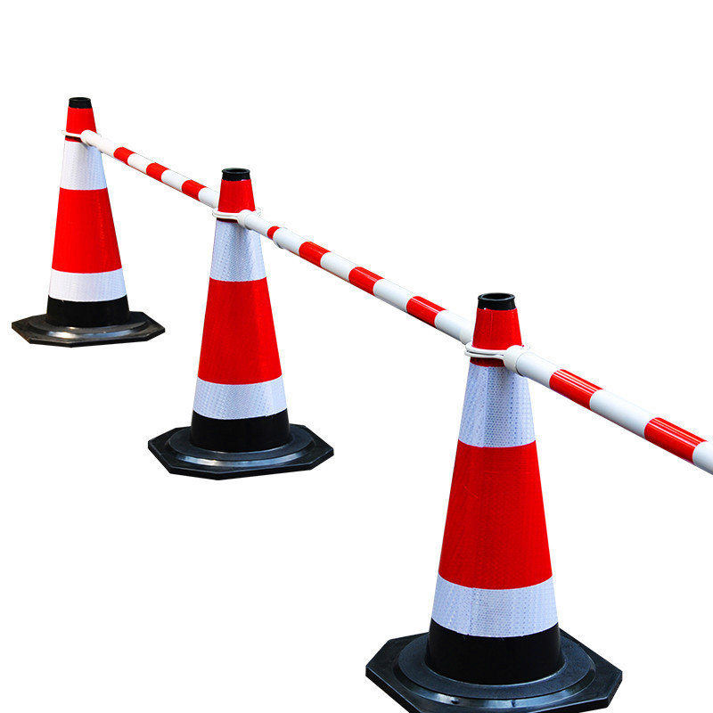 Rubber road cone, square conical bucket, ice cream bucket, roadblock, reflective road, road construction isolation connection rod. Do not park Specification drawing