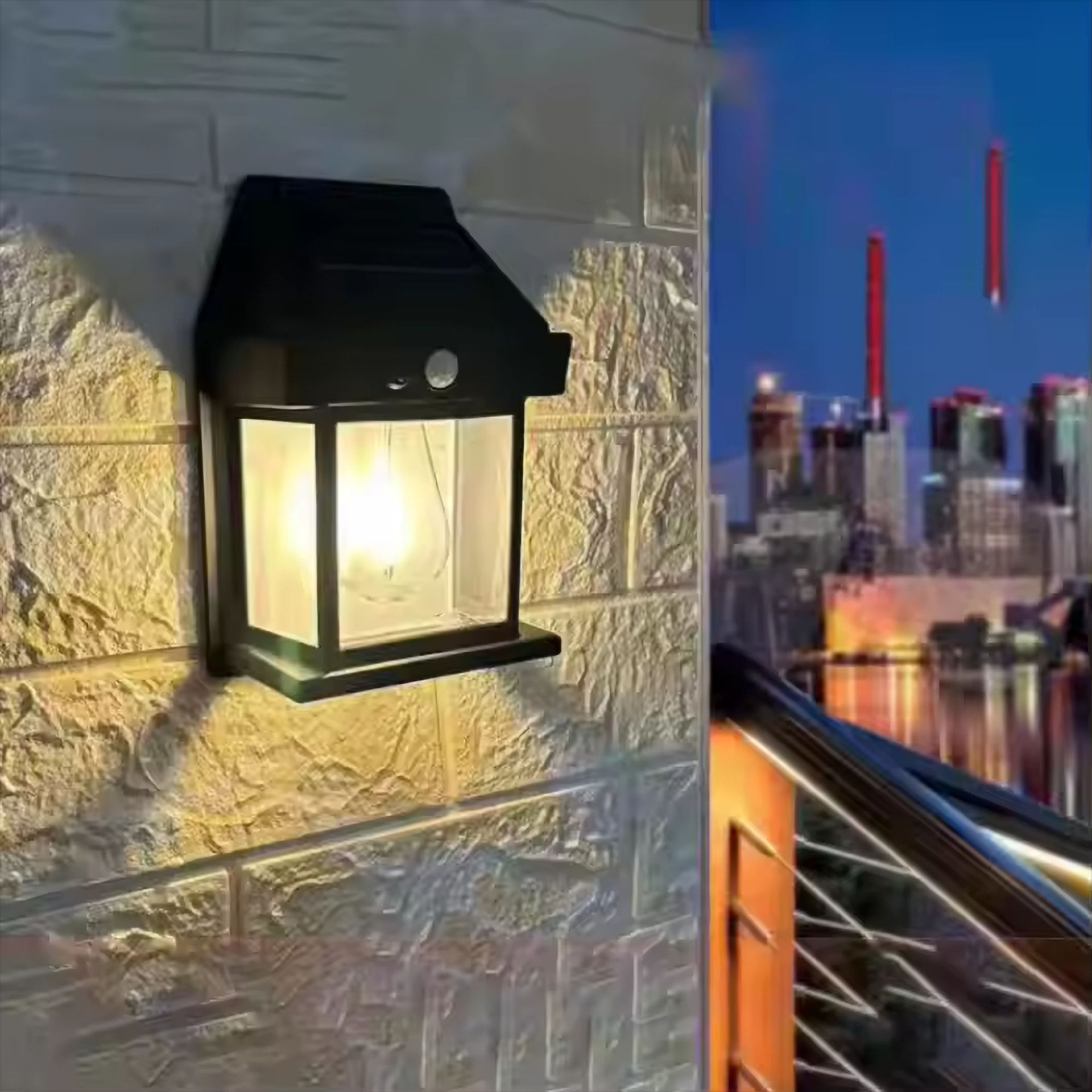 Cross-border solar lighting fixtures, outdoor courtyard lights, garden room lights, waterproof tungsten filament lights, sensor lights, street lights and night lights Specification drawing