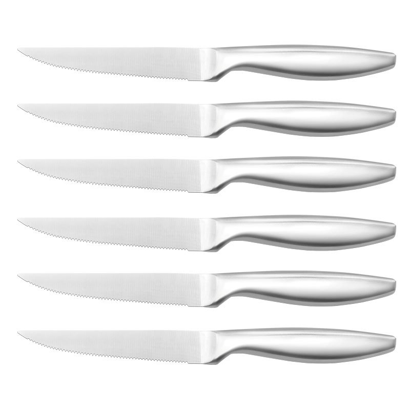Factory direct supply of stainless steel steak serrated knives, Western-style steak knives, 6-piece gift box set for hotel Western cuisine Item Picture
