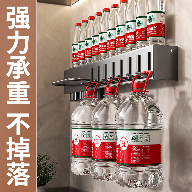 Carbon steel material knife rack, no need for drilling, kitchen multi-functional chopstick holder, integrated knife and stick storage rack, wall-mounted hanging Specification drawing