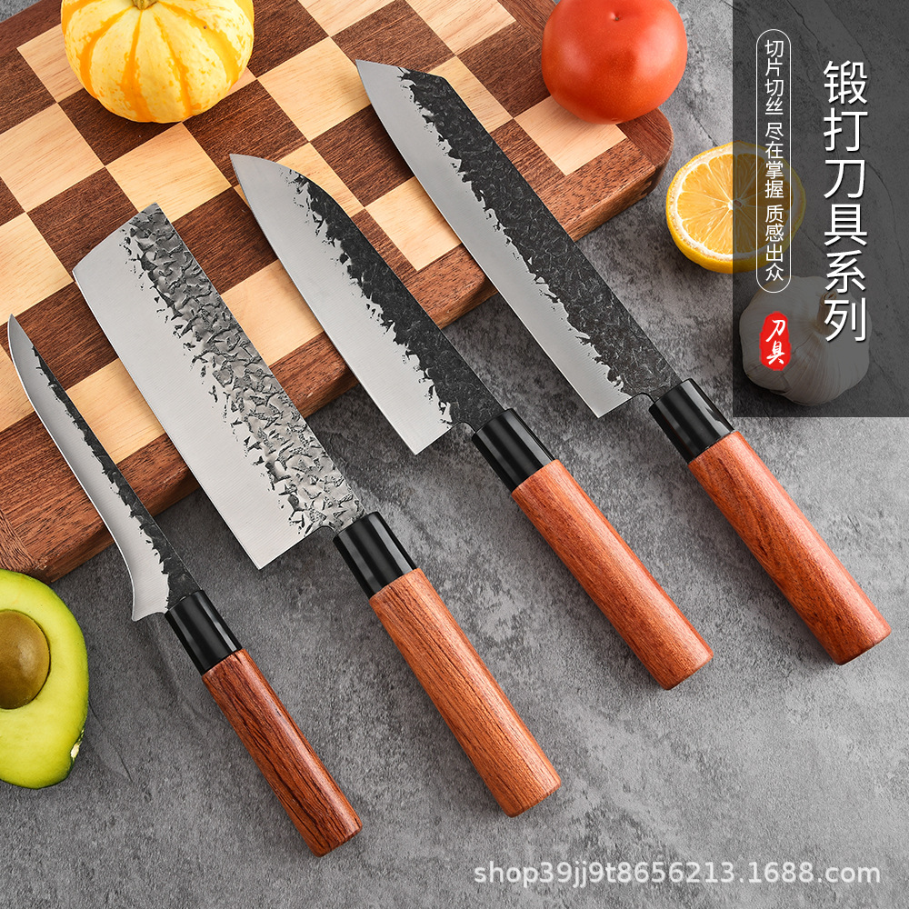 Kitchen knife rosewood handle, handcrafted wooden handle, high-quality wooden handle suitable for kitchen knives, Japanese simple style details Picture