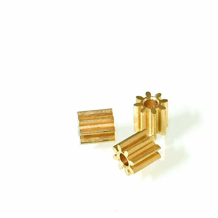 Copper gear 0.4 mold 0.5 mold 0.6 mold 8-tooth motor cylindrical straight tooth small module involute gear Item Picture