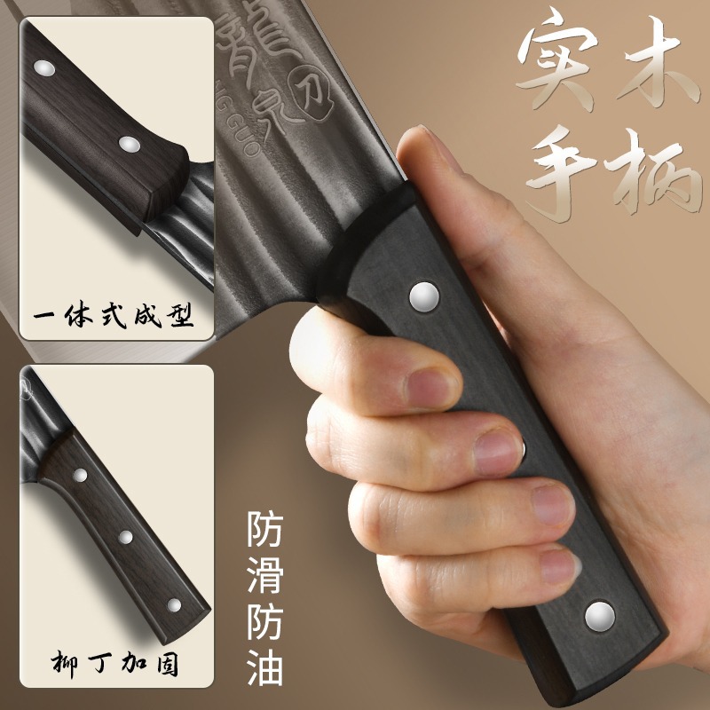 Longquan forged kitchen knife, household stainless steel kitchen meat and slice knife, chef-specific dual-purpose chopping and bone cutting knife Application Scenario