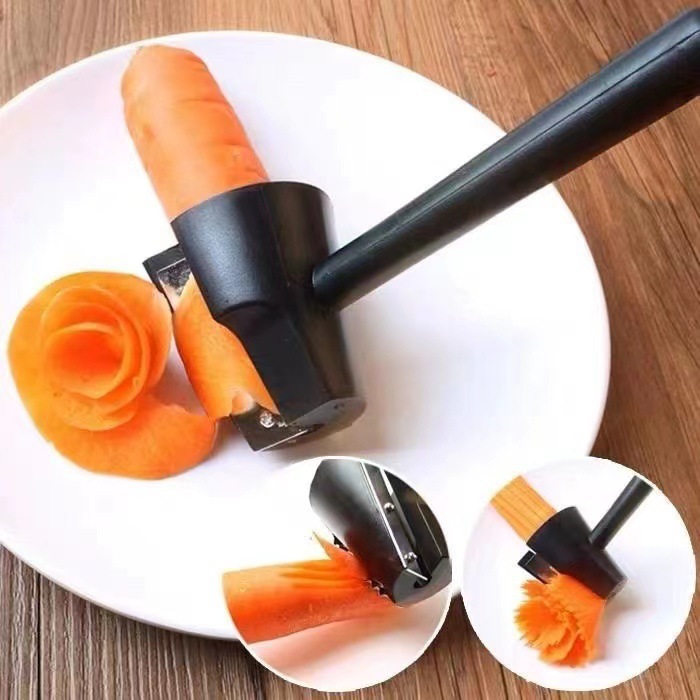 In-stock multi-functional flower roller, stainless steel spiral slicing salad flower roller, fruit and vegetable carrot and cucumber shred cutter Specification drawing