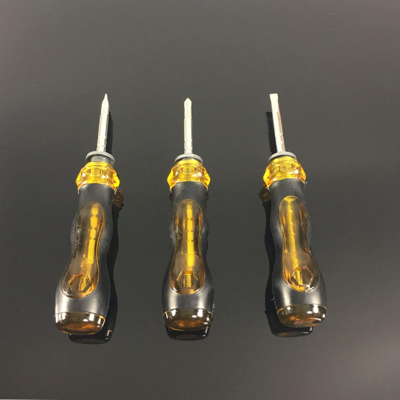 Factory direct sales of environmentally friendly small telescopic peanut handle dual-purpose cross-head screwdriver, manual repair hardware tools Specification drawing