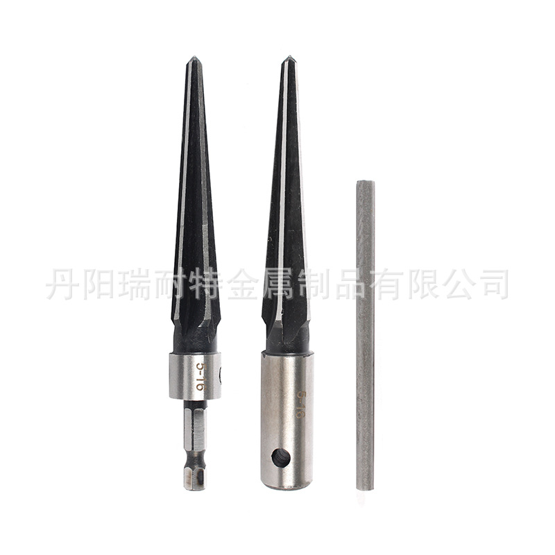 Wholesale conical reamer set, woodworker's hole opening and chamfering tools, wood board hexagonal handle electric drill, conical reamer details Picture