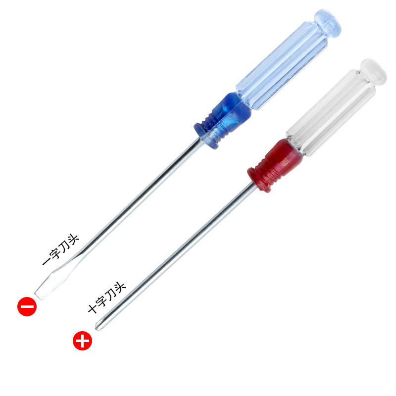Transparent handle screwdriver, flat-head cross-head, daily disassembly and maintenance tools, manual screwdriver, mini screwdriver Item Picture