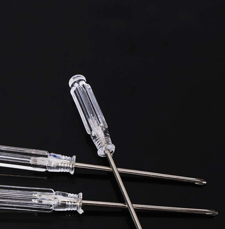 Crystal transparent 3mm cross-shaped flat-head small screwdriver, 120-long mini screwdriver, home appliance toy gift, small screwdriver Application Scenario