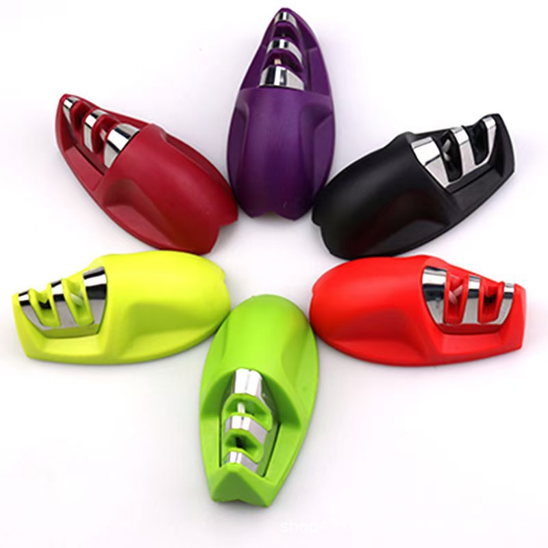Mini two-stage knife sharpener, outdoor portable household knife, quick whetstone, camping handheld household knife sharpener Item Picture