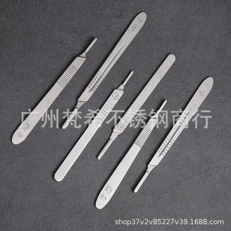 Factory wholesale stainless steel surgical knife handles, engraved with film, mobile phone repair, thickened knife handles, high-quality individual packaging Specification drawing
