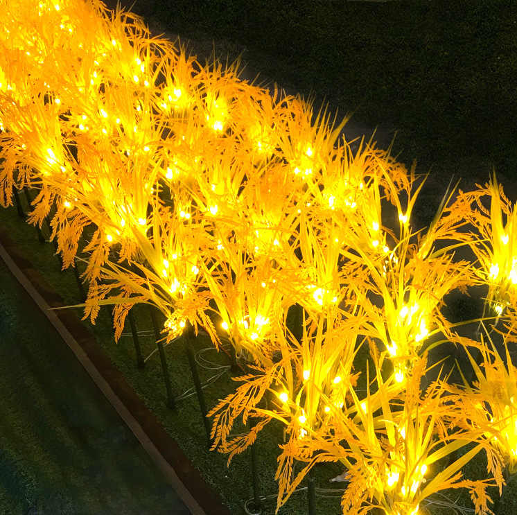 Led-illuminated wheat ear and rice ear lamps, outdoor solar courtyard lawn decorative lights, garden landscape simulation Specification drawing