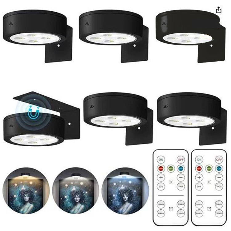 Cross-border indoor multi-functional wall light strips, fixed brackets, picture lights, charging remote control LED picture frame lights, night lights Specification drawing