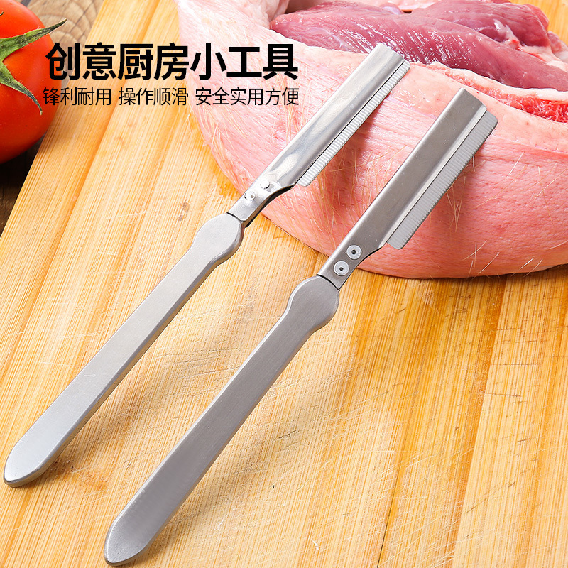 Pig hair scraping knife, special knife frame for removing pig hair, pig hair scraping knife tool, animal hair scraping knife for removing pork hair Specification drawing