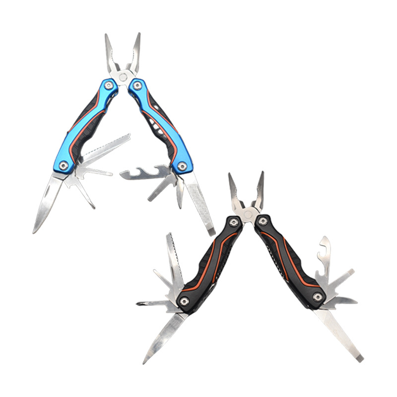 Factory direct sales of multi-functional folding pliers, front and back hand size pliers with tail lock, outdoor camping multi-purpose combination pliers Specification drawing